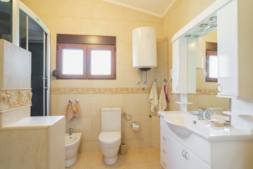 Fototapeta na wymiar Interior of a bathroom in a villa