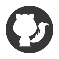 cute animal silhouette isolated icon