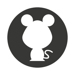 cute animal silhouette isolated icon