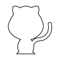 cute animal silhouette isolated icon