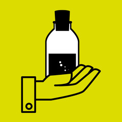 hand laboratory tools chemistry vector illustration graphic