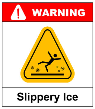 Caution Watch For Ice Vector Sign Background