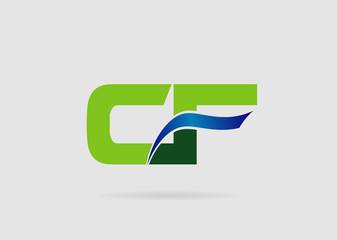 CF Logo. Vector Graphic Branding Letter Element
