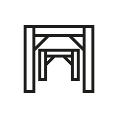 Mining mine entrance icon on white background