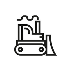 Bulldozer icon on white background