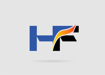 HF Logo. Vector Graphic Branding Letter Element
