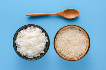 Grain white rice in a bowl