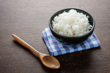 Grain white rice in a bowl