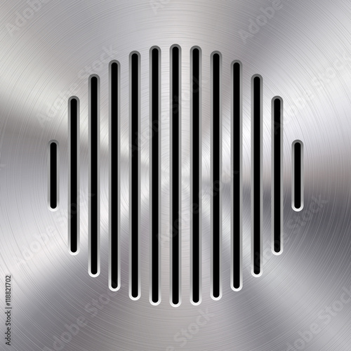 "Audio speaker template, dynamic with perforated grill pattern and