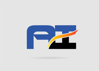 AI company linked letter logo
