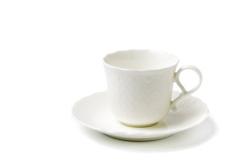 white cup of coffee isolated