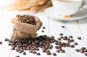 coffee beans in sack