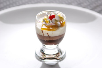 Berry Chocolate ice cream in a glass cup