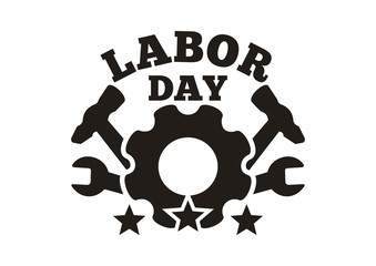 Labor Day logo design. Workers' Day card. Vector illustration