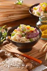 riso basmati al curry con verdure assortite