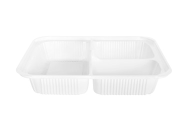 Plastic food container / Plastic food container on white background.