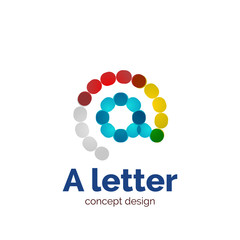 Vector modern minimalistic dotted letter concept logo