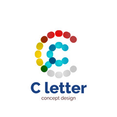 Vector modern minimalistic dotted letter concept logo