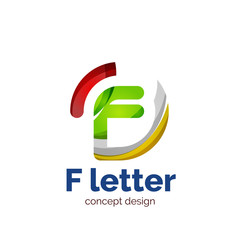 Obraz premium Vector letter concept logo template, abstract business icon