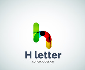 Abstract H geometric letter logo template