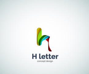 Abstract H geometric letter logo template