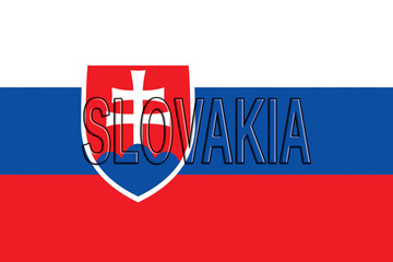 Illustration of the flag of Slovakia with the country written on the flag