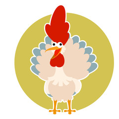 Happy cartoon rooster