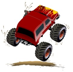 Cartoon Monster Truck. Available EPS-10 separated by groups and layers with transparency effects for one-click repaint © Mechanik