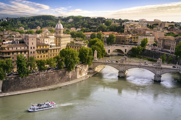 Obraz premium Rome city and tiber river