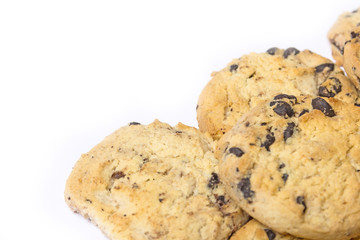 Chocolate Chip Cookies Isolated On White Background.