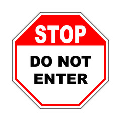 Do not enter sign with text. Prohibition concept. No traffic street symbol. Vector illustration