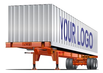 Vector Cargo semi trailer. Available EPS-10 vector format separated by groups and layers for easy edit.