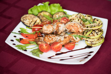 Grilled kebab pork meat
