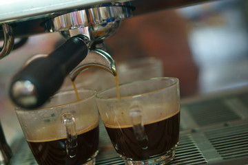 Fototapeta na wymiar Espresso Black Coffee Machine Maker
