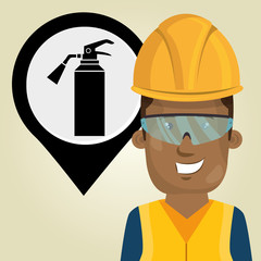 worker protection industrial vector illustration design eps 10