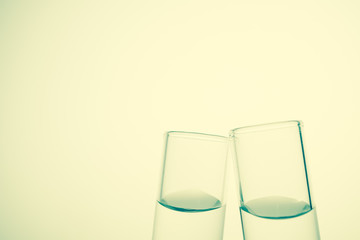 laboratory glasswares in soft color style

