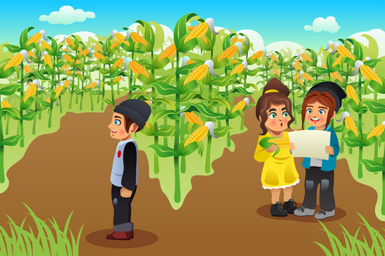 Kids on a Corn Field