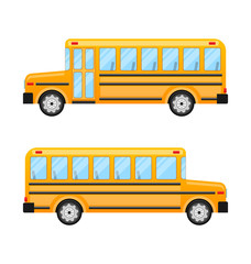 School Bus Isolated on White Background