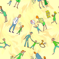 child and parent in the store