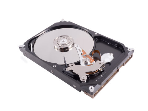 Harddisk on isolate white background. (clipping path)