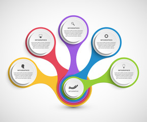 Abstract infographic in the form of metabolic. Design elements.