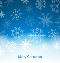 New Year Blue Background with Snowflakes