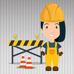 worker warning security tool vector illustration design