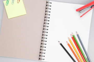 concept and office supplies on white