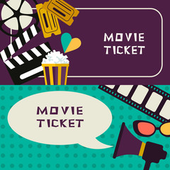 movie tickets. vector illustration. bright
