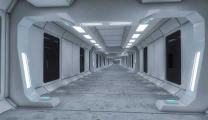 Futuristic interior spaceship architecture