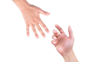 helping hand, male hand takes male hand, help charity concept
