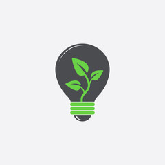 Eco light bulb icon