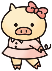 ブタ　女の子