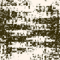 Abstract grunge vector background. Monochrome raster composition of irregular overlapping graphic elements.